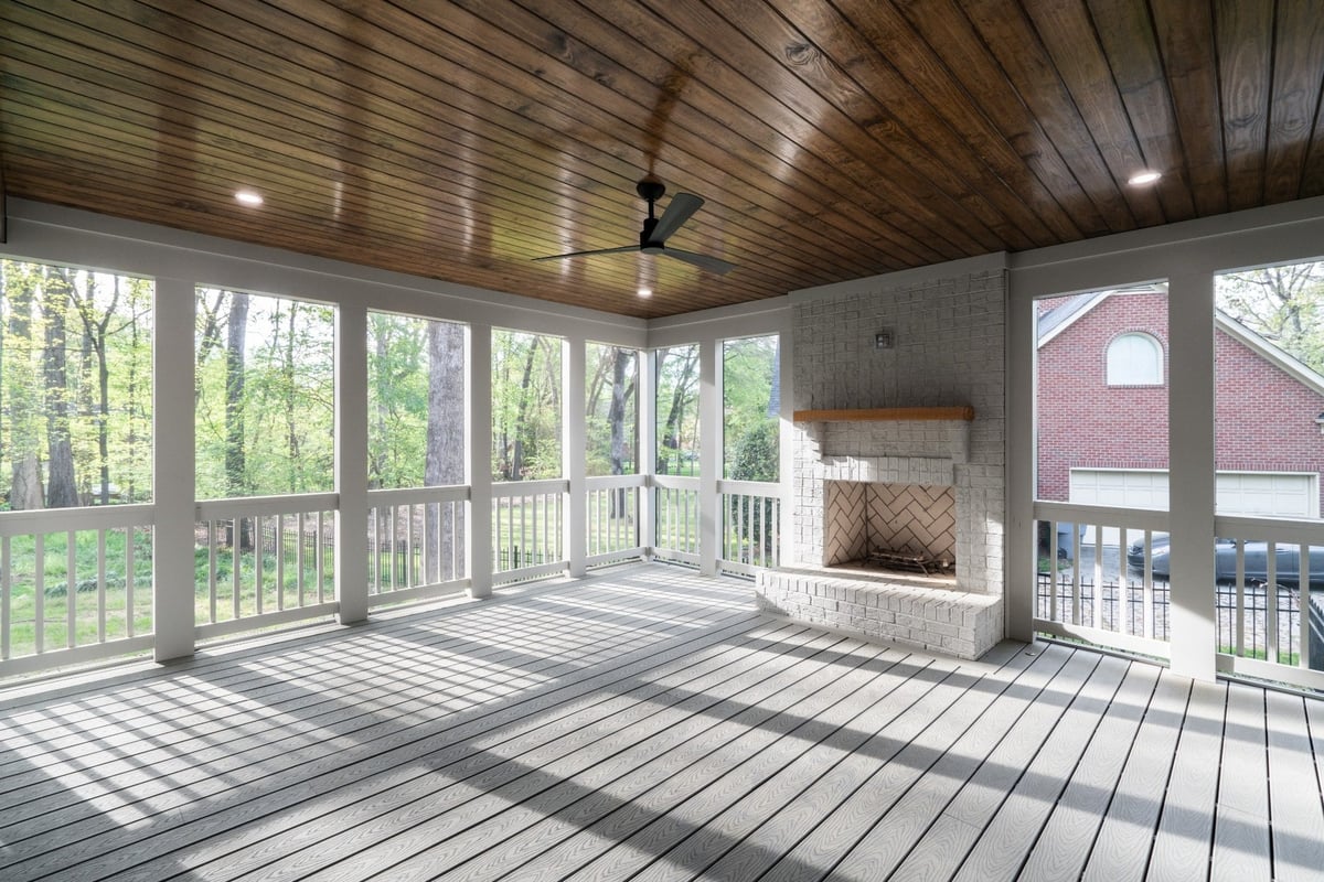 charlotte nc custom home screened porch wooded view