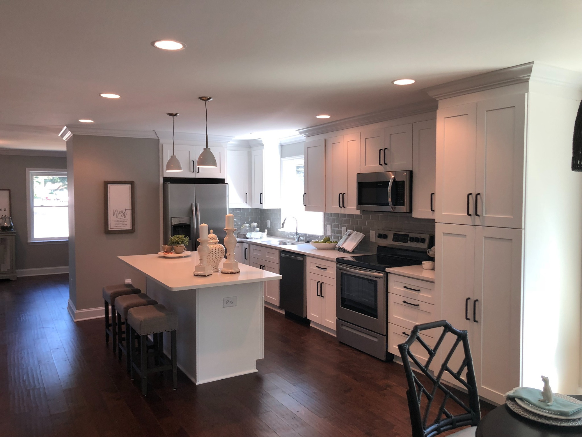 laundry room with white shaker cabinets in charlotte nc addition