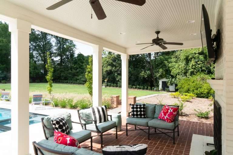 porch of new home construction done with 7 Acre Construction