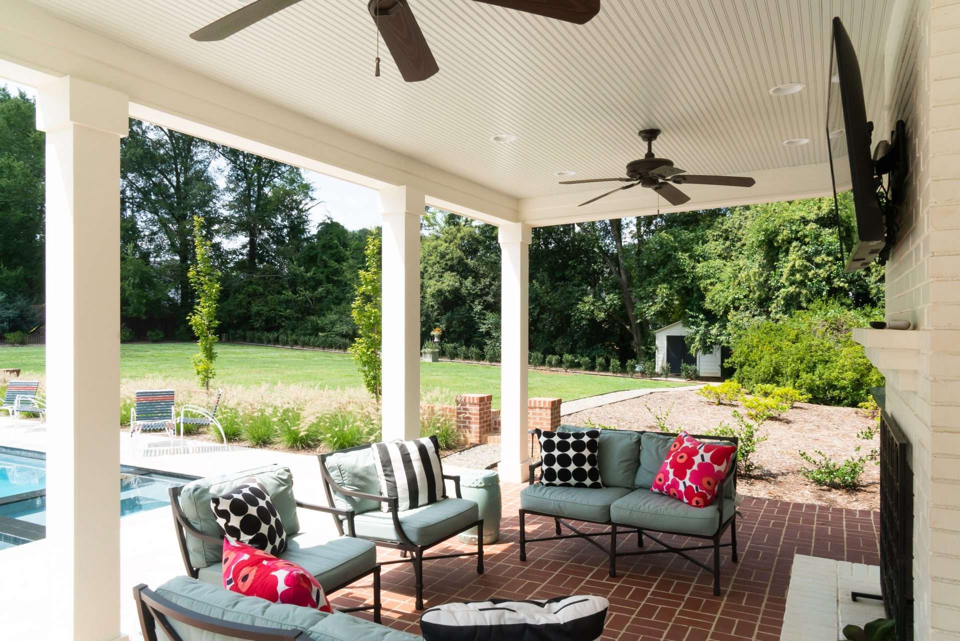 porch of new home construction done with 7 Acre Construction