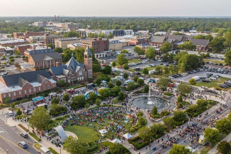 overview of downtown Rock Hill, SC